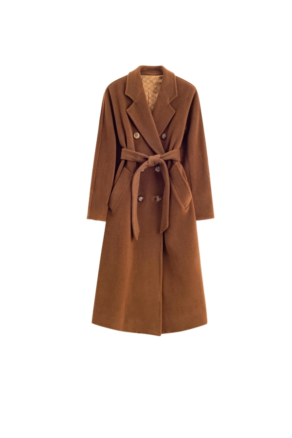 Long wool overcoat for women