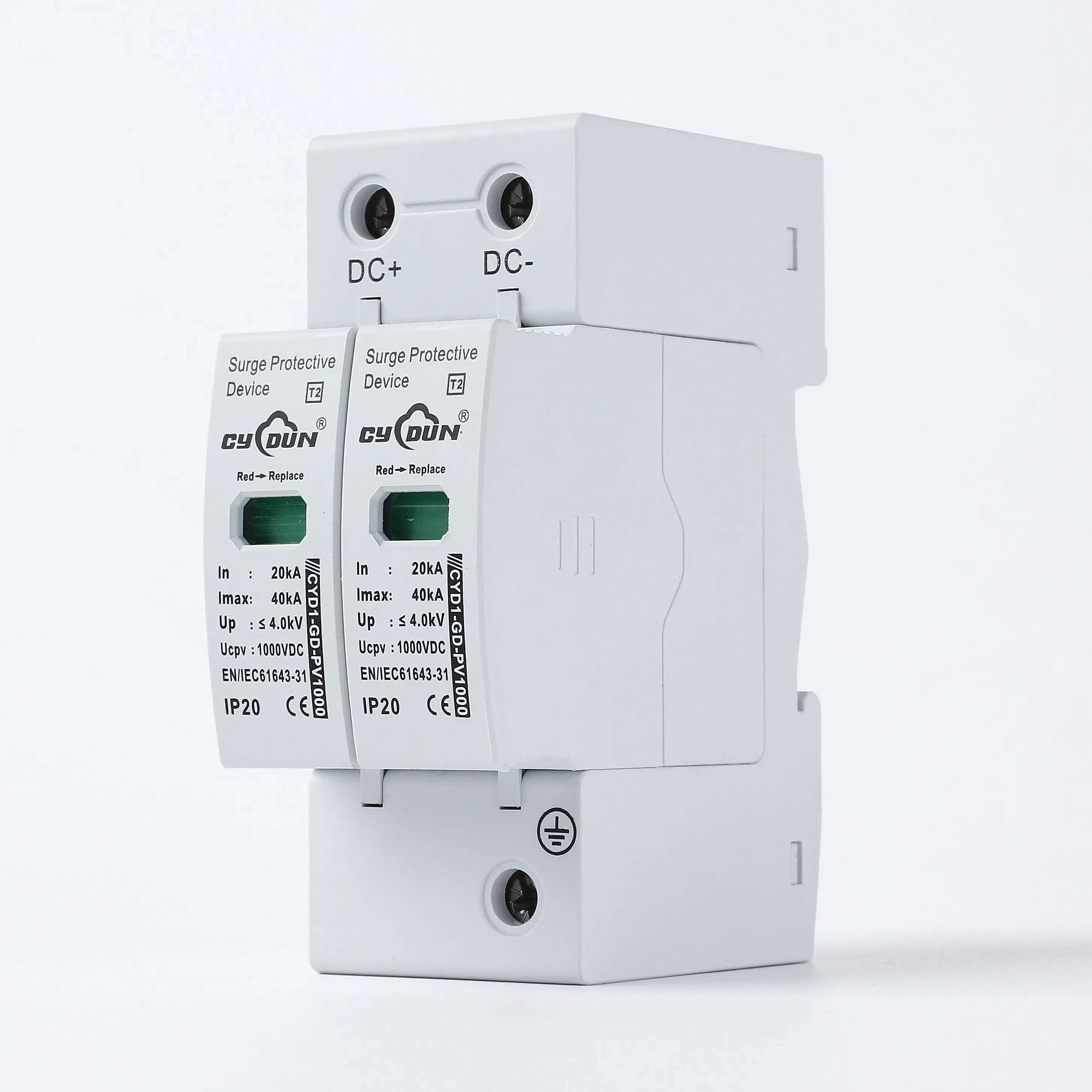 T1 Dc Surge Protector 40ka DC 1000V Spd Solar surge protection t1 t2 dc Photovoltaic