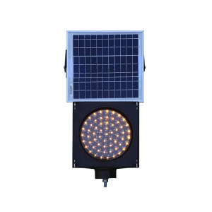 Solar-Powered Yellow Flashing Light