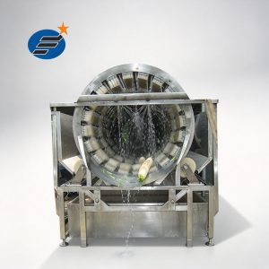 Root Vegetable Washing Machine | Industrial Brush Roller Washer for Radish, Ginger, Potato
